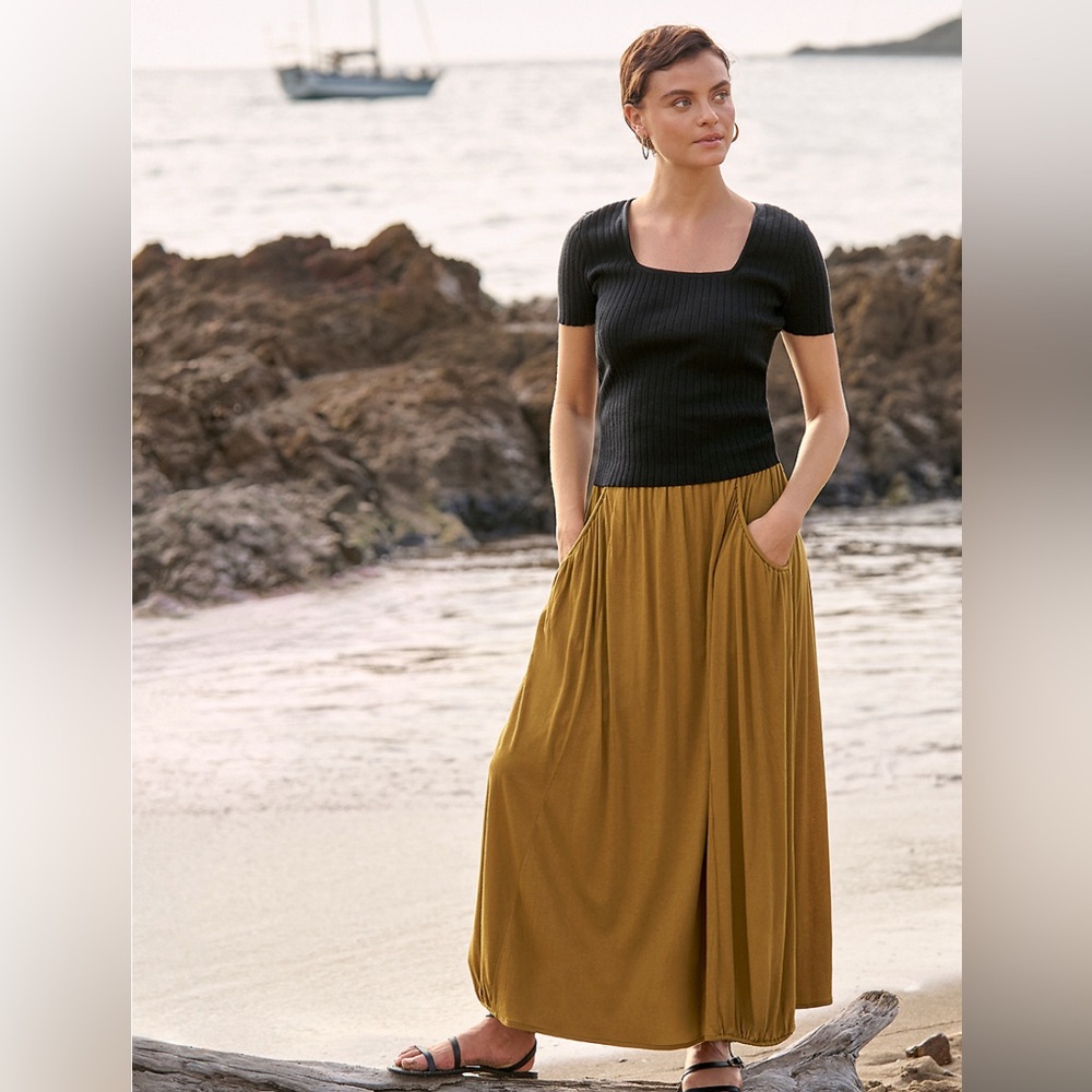 Garnet Hill Favorite Maxi Skirt, Sandalwood